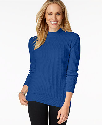 Karen Scott Mock Turtleneck Knit Sweater, Only at Macy's - Sweaters ...