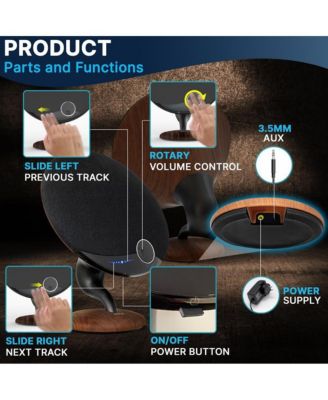 Portable Wireless BT Streaming Gramophone Speaker with Subwoofer, Oak Finish