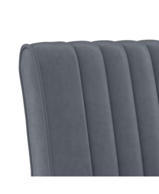 Slipper Chair Dark Gray Velvet