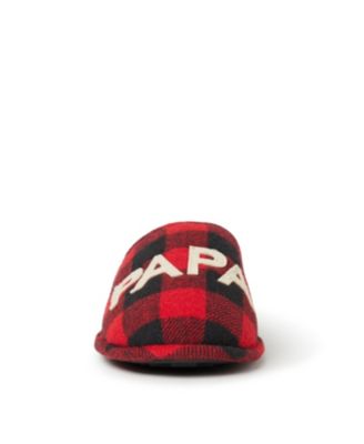 Men's Buffalo Check Papa Bear Dad Clog House Slipper