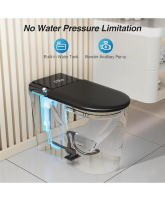Smart Toilet with Tank Built in, Dual Auto Power Flush, Auto Open & Close, Foot Sensor Operation