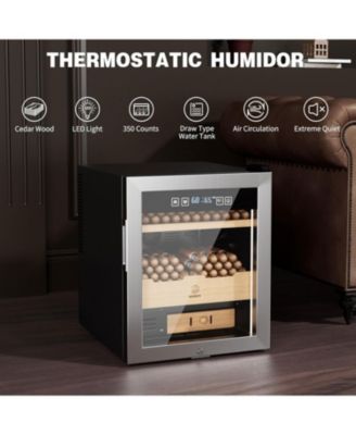 50L Electric Humidor, Cigar Humidor Cooler for 350 Cigars, Temperature and Humidity Control System