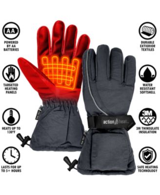 AA Battery Heated Snow Gloves - Women's - Navy - One Size