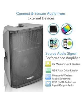 15" Bluetooth Stage & Studio PA Speaker with MP3/USB/SD Playback, 1400W, Digital LCD Display & LED Lights