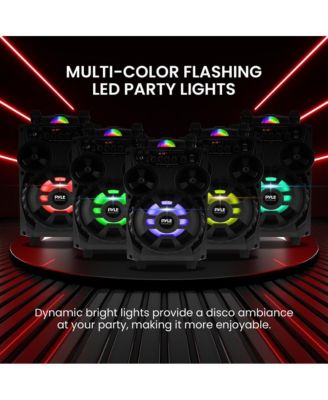 Portable Bluetooth PA Speaker - 580W 8” Rechargeable Outdoor BT Karaoke Audio System - TWS, Disco Party Lights, LED Display, FM/AUX/MP3/USB/SD, 6.5mm in, Trolley, Wheels - Wireless Mic, Remote
