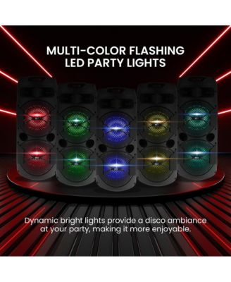 Outdoor Bluetooth Speakers, 300W High-Powered PA System, 8" Rechargeable Bluetooth Speaker with Microphone, BT Karaoke Audio System-FM/AUX/MP3/USB, Carry Handle-Wireless Mic, Remote Control