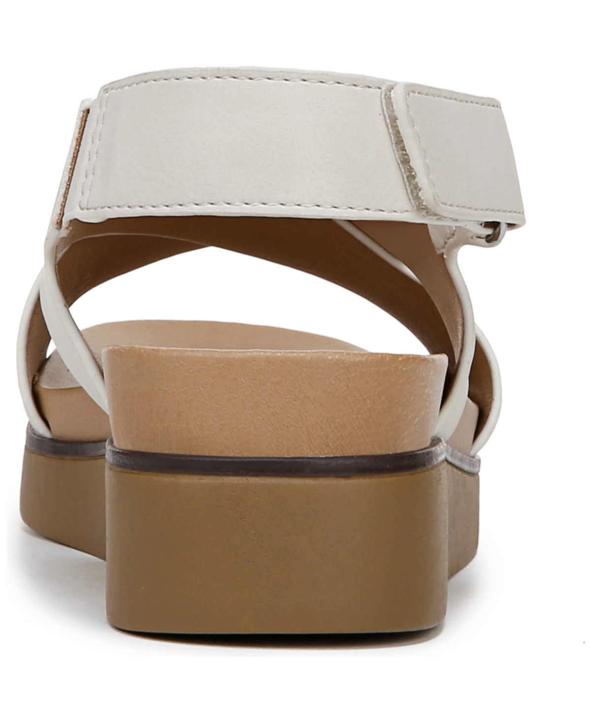 Lifestride Women's Georgina Square Open Toe Slingback Platform Sandals In Cloud White Faux Leather