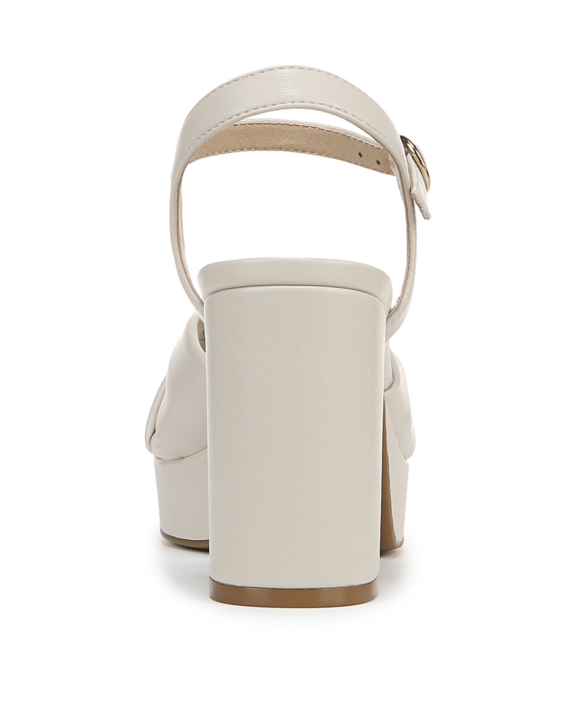 Shop Lifestride Women's August Square Open Toe Platform Sandals In Bone Faux Leather