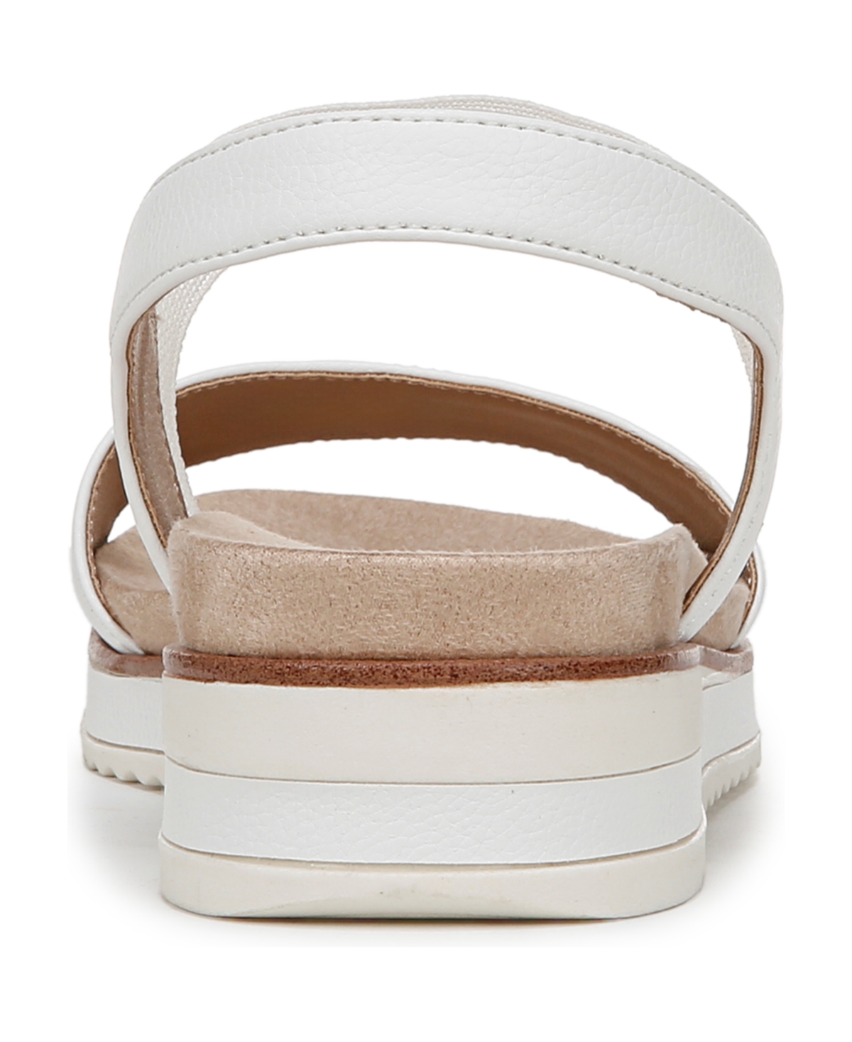 Shop Lifestride Women's Zing Round Open Toe Wedge Slingback Sandals In Bright White Faux Leather