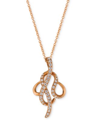Le Vian - Vanilla Diamond (1/3 ct. t.w.) Pendant 18" Necklace in 14k Strawberry Gold