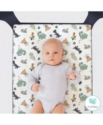 Green Dino 3-Pack Fitted Playard Sheets