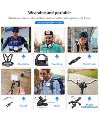50 in 1 Action Camera Accessory Kit Compatible with GoPro Hero 12 11 10 9 DJI OSMO 4 3 2 Insta360 X3 X2 GO 3 SJCAM DBPOWER AKASO VicTsing APEMAN WiMiUS QUMOX Lightdow Campark Sony Sports DV