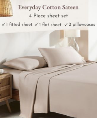 California Design Den Soft 100% Cotton Sheets Set - Durable Sateen, Deep Pocket - Queen