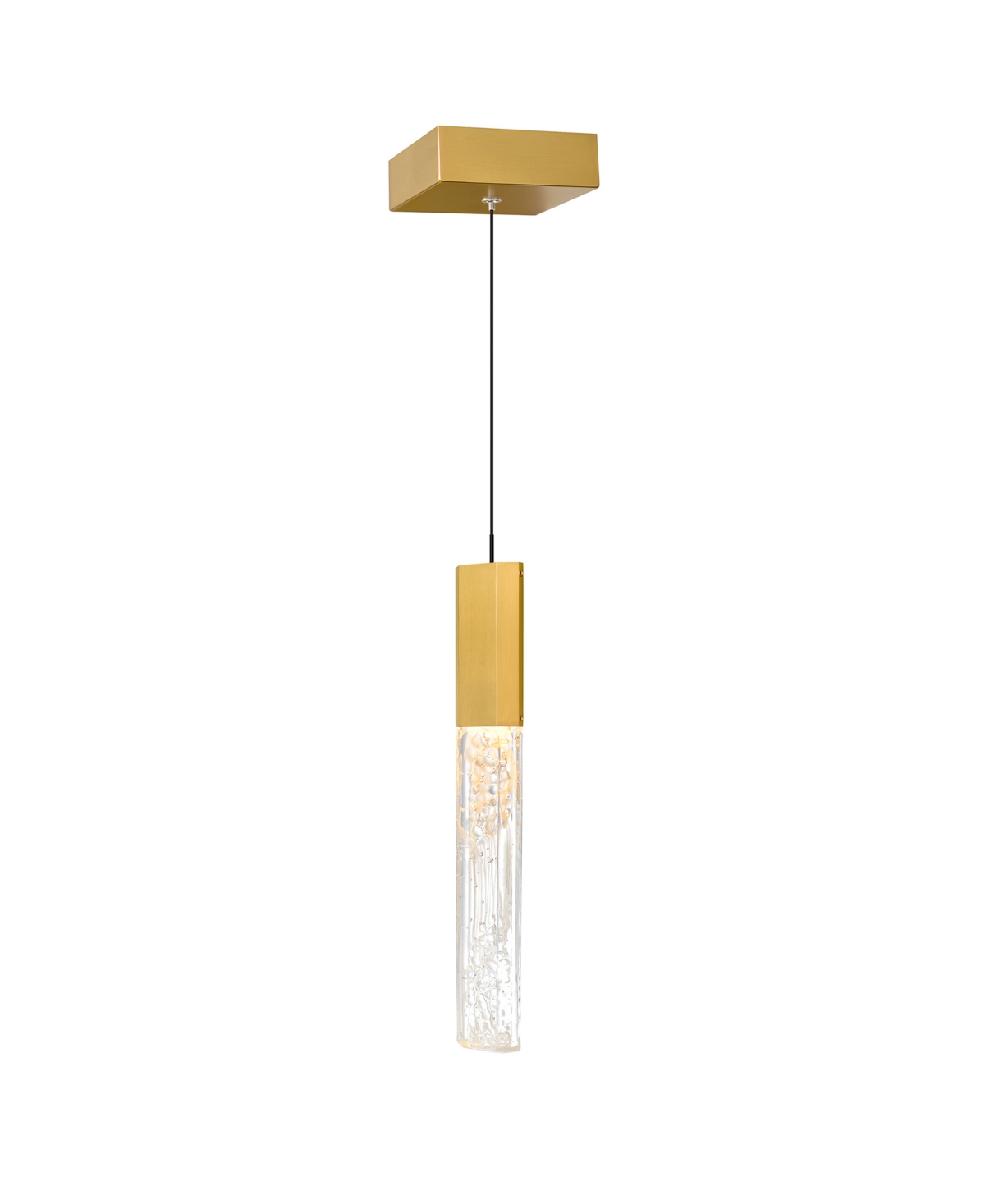 Cwi Lighting 16" Metal Greta Integrated Led Mini Pendant In Brass