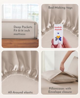 California Design Den Soft 100% Cotton Sheets Set - Durable Sateen, Deep Pocket - Full