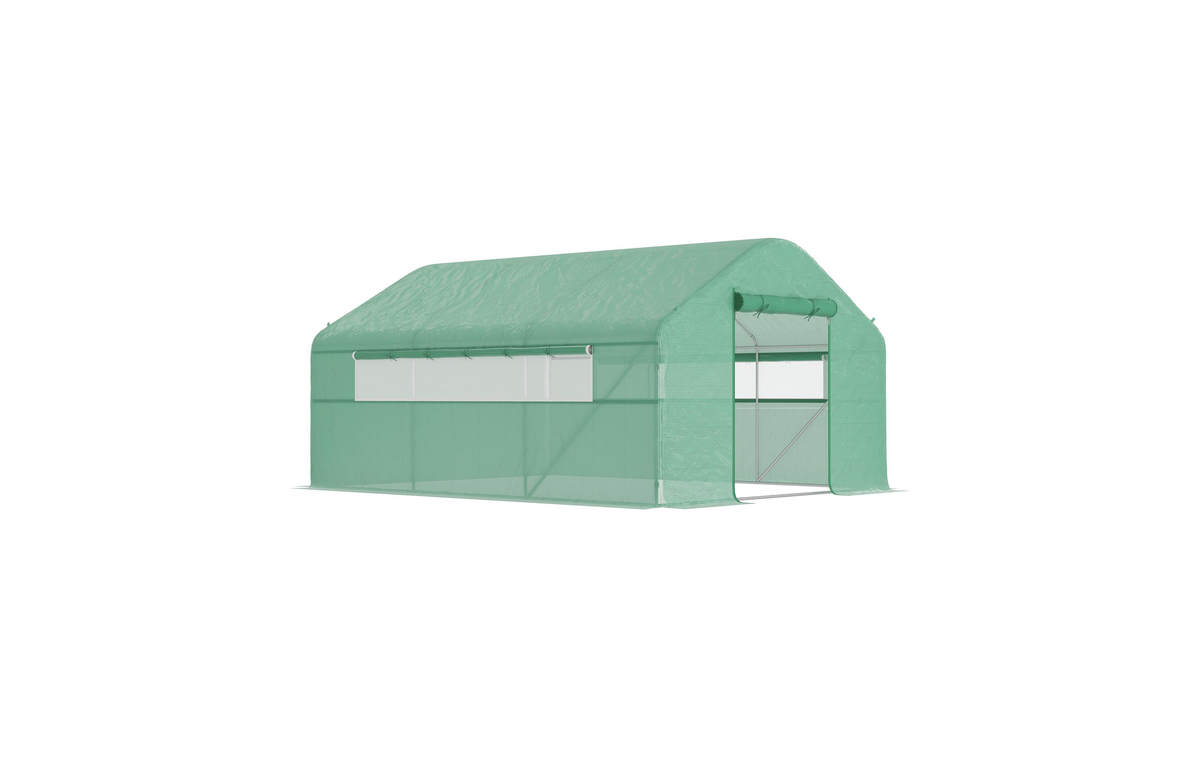 Outsunny 13' x 10' Hoop House with Large Windows Tunnel house,