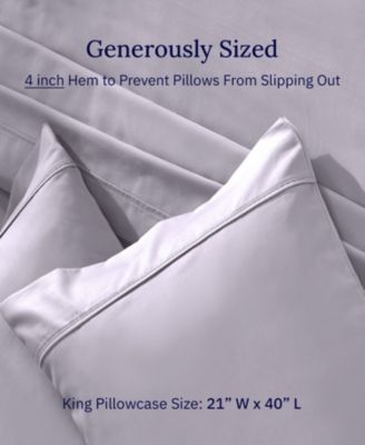 Pillowcase Set - 400 Thread Count, 100% Cotton Sateen, Set of 2 Pillow Covers, Breathable, Cooling, Soft for Quality Sleep