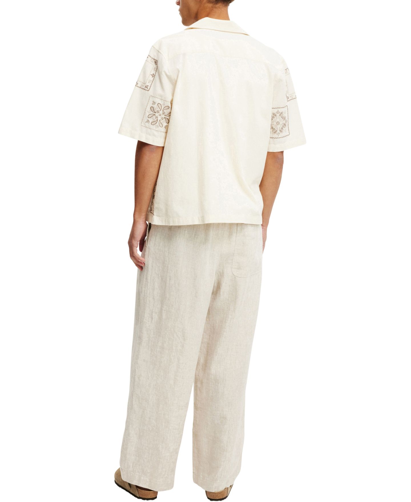 Мужские брюки Cotton On Super Baggy Linen Pant, цвет: Овсяный — фото 5