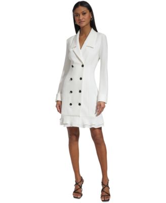 KARL LAGERFELD PARIS - Women's Chiffon-Hem Blazer Dress