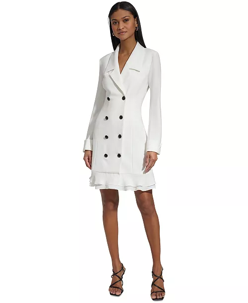 women's chiffon-hem blazer dress