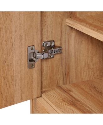 2-Door 1-Drawer with Soft Close Buffet Cabinet with Black Metal Legs