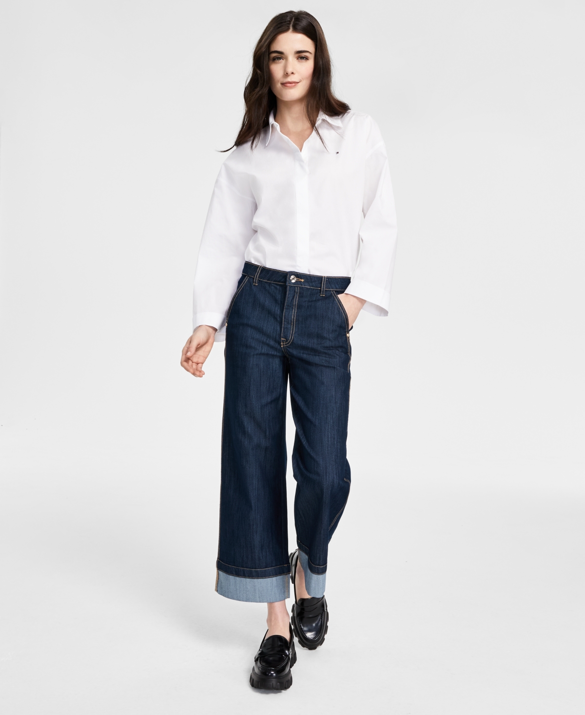 TOMMY HILFIGER WOMEN'S WIDE-LEG JEANS 