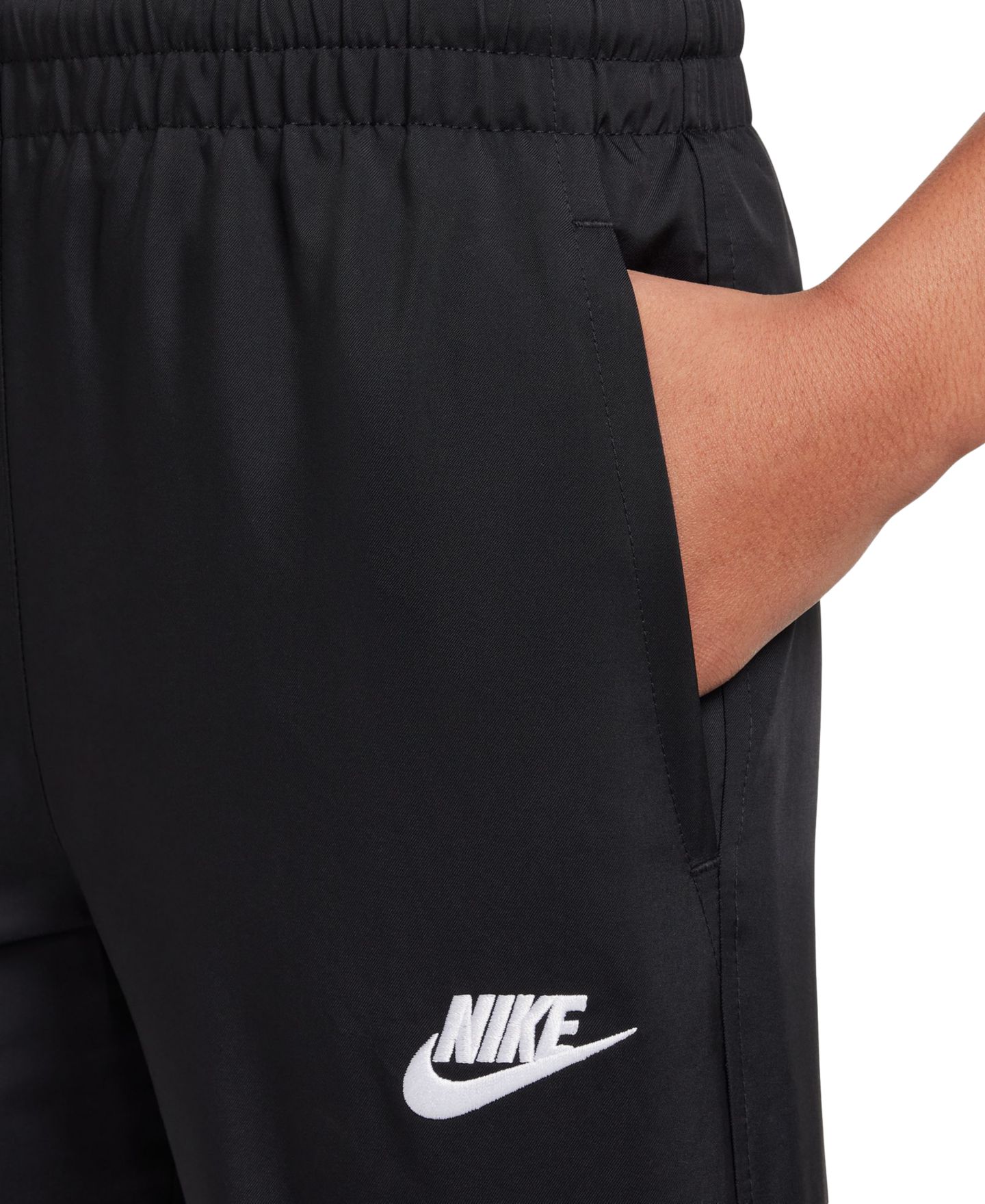 Брюки Nike Sportswear Club Jogger Pants для девочек, цвет: Чёрный / Белый — фото 3