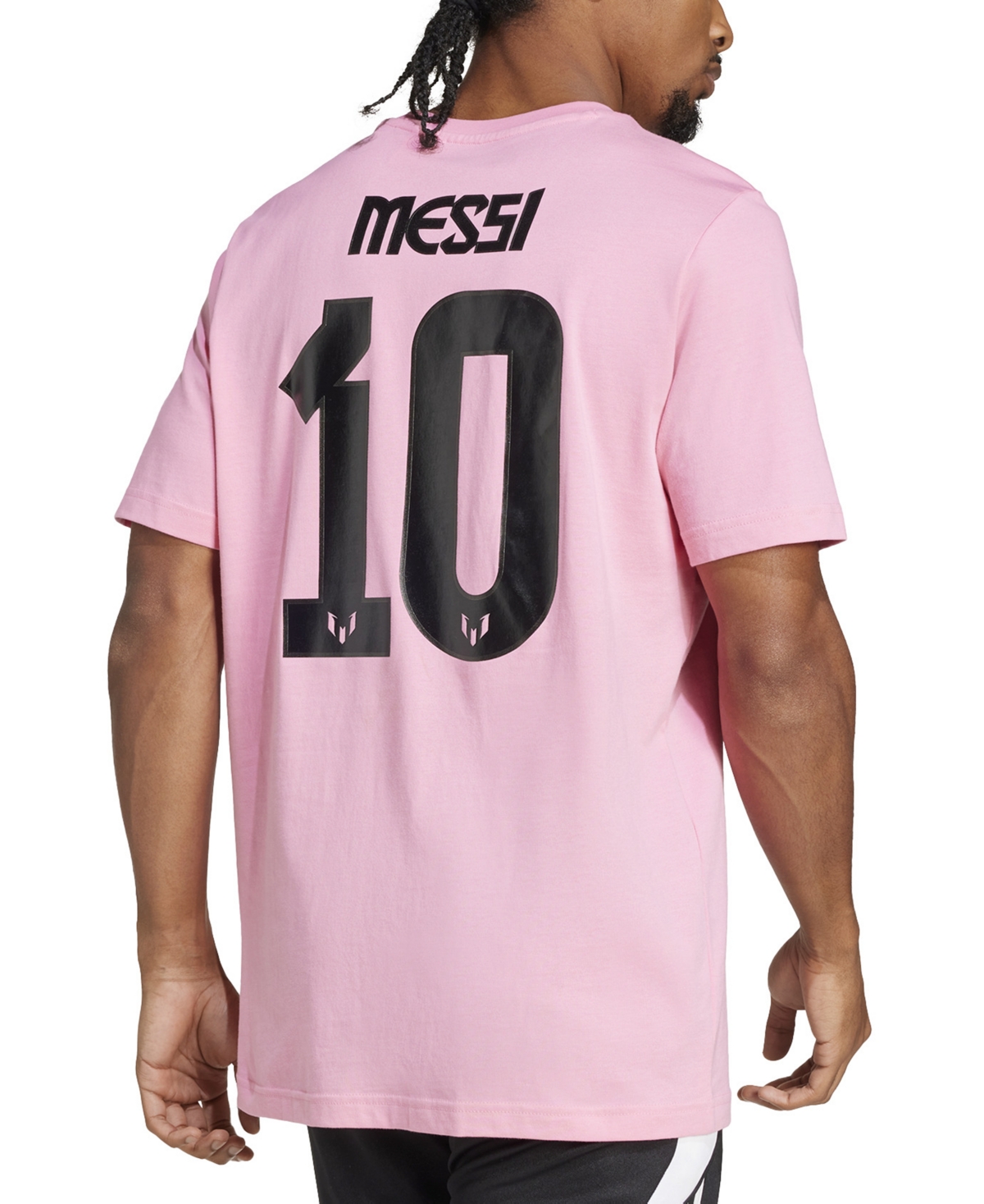 Adidas Originals Men's Messi Standard-fit Graphic T-shirt In Easpnk