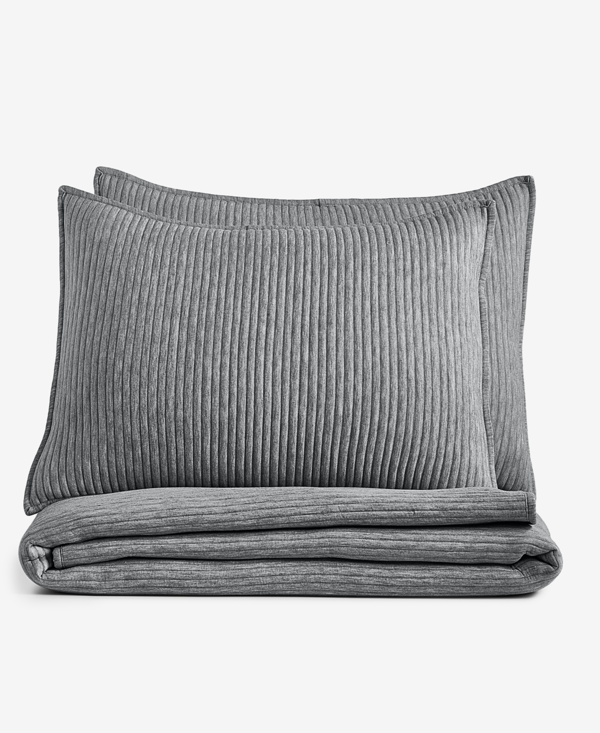 Arch Studio Heathered Jersey 3-pc. Quilt Set, Full/queen, Exclusively At Macy's In Dark Gray