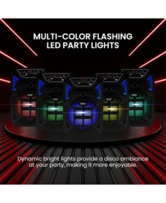 Bluetooth PA Speaker & Microphone System - Portable Karaoke Speaker with LED Lights, FM Radio & MP3/USB Support