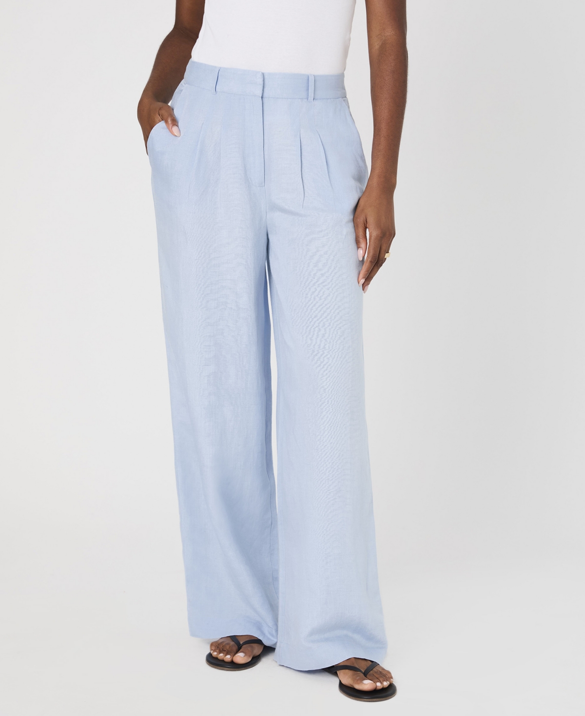 FRENCH CONNECTION WOMEN'S BIRDIE FRONT-PLEAT WIDE-LEG PANTS 