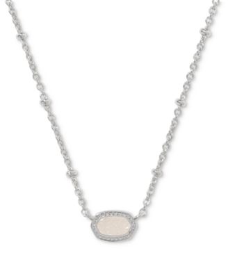 Kendra Scott - Rhodium-Plated Drusy Stone Adjustable Pendant Necklace, 15" + 4" extender