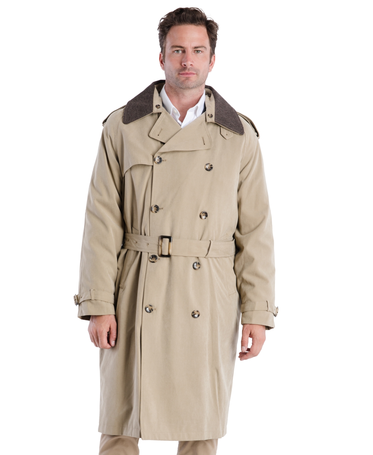 Men Classic Fit Iconic Belted Trench Raincoat - Chino