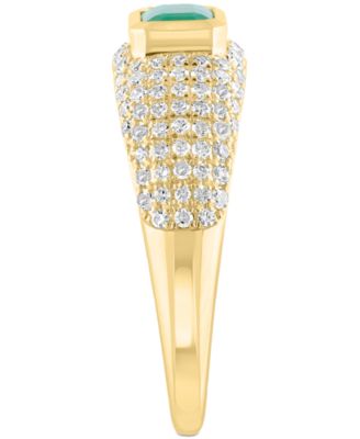 EFFY&reg; Collection Diamond (3/8 ct. t.w.) & Emerald (1/2 ct.t.w.) Ring in 14k Gold