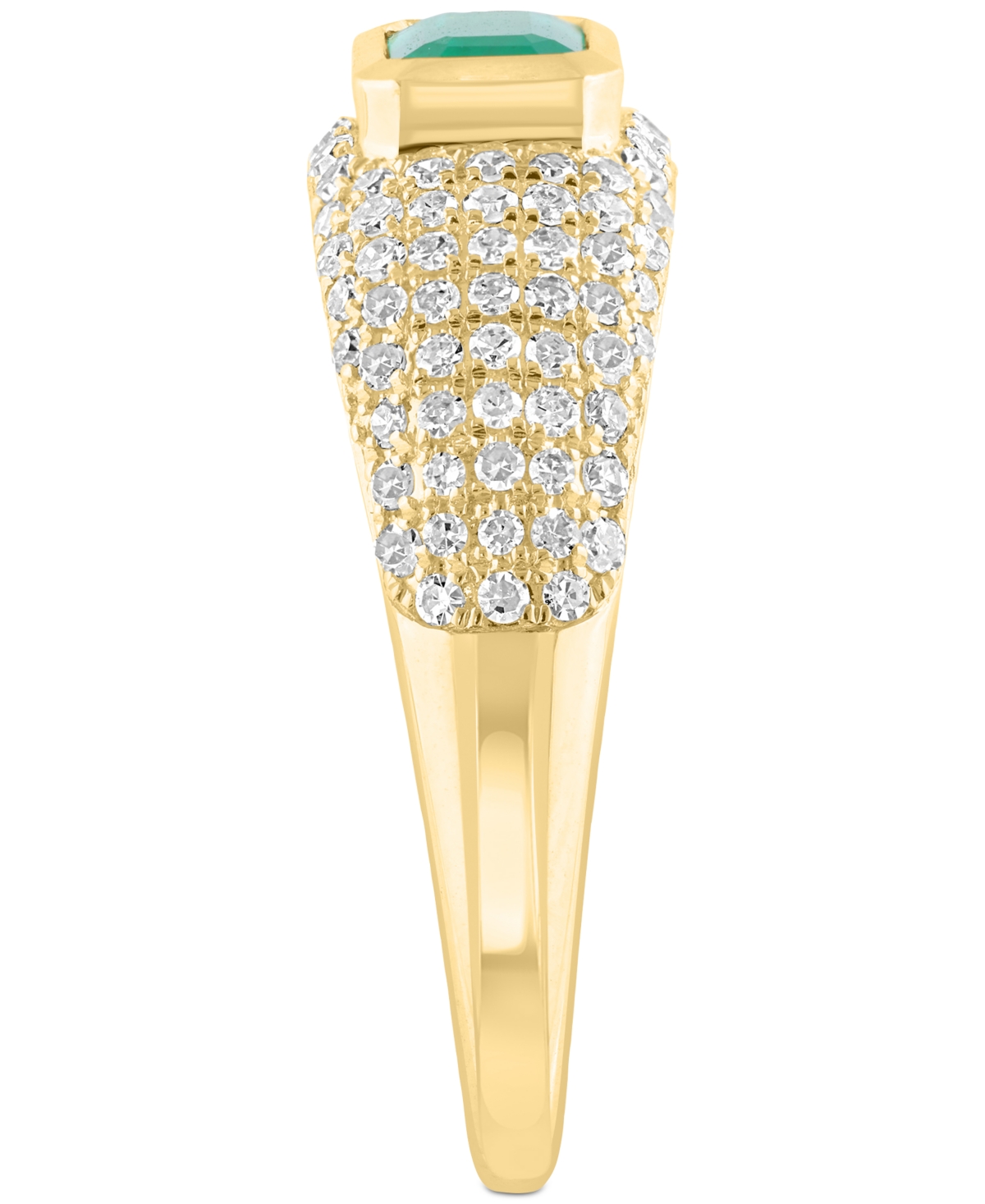 Effy Collection Diamond (3/8 Ct. T.w.) & Emerald (1/2 Ct.t.w.) Ring In 14k Gold In Gold
