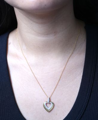 2-Pc. Set Diamond Heart Pendant Necklace & Matching Drop Earrings (1/5 ct. t.w.) in 14k Gold-Plated Sterling Silver, Exclusively at Macy's