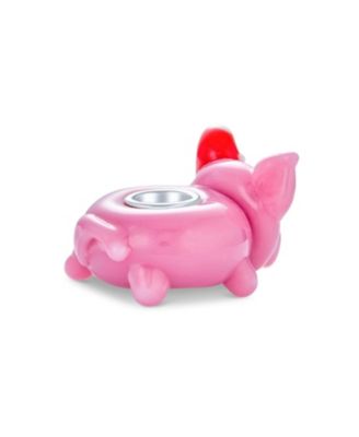 Christmas Charm Bead Santa Hat Pink Pig Sterling Silver for Bracelet