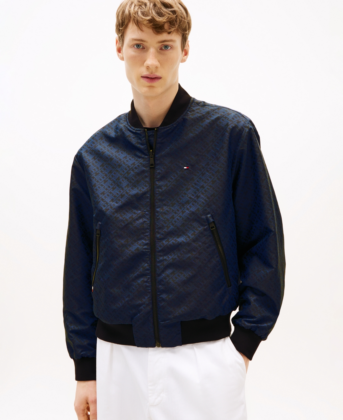 TOMMY HILFIGER MEN'S REVERSIBLE BOMBER JACKET 