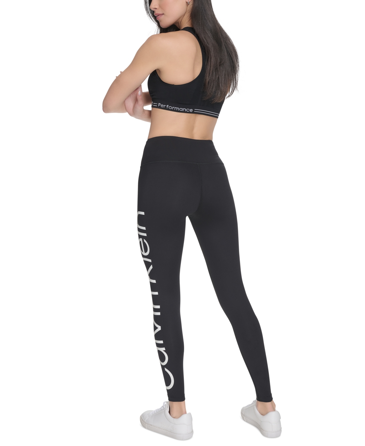 CALVIN KLEIN WOMEN'S ACTIVE HIGH-WAIST JUMBO-LOGO FULL-LENGTH LEGGINGS 