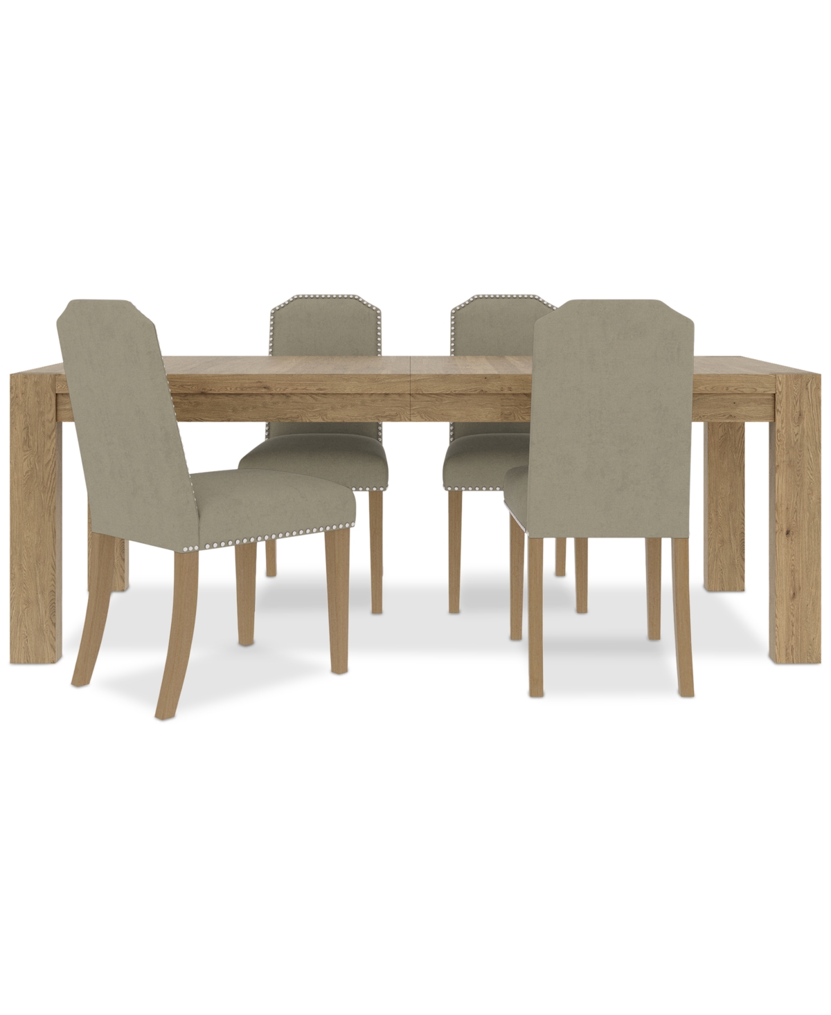 Macy's 5pc Dining Set (davie Rectangular Table & 4 Hinsen Chairs) In Sand