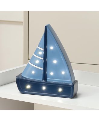 Little Skipper Hand Painted Nautical Sailboat Table Top Lamp/Light