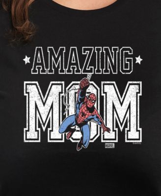 Plus Size Marvel Spider-Man Amazing Mom Graphic Crew Neck Tee