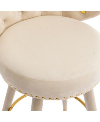 360° Swivel Tall Counter Height Stools Set of 2 with Solid Wood Legs for Kitchen Island -The Pop Home