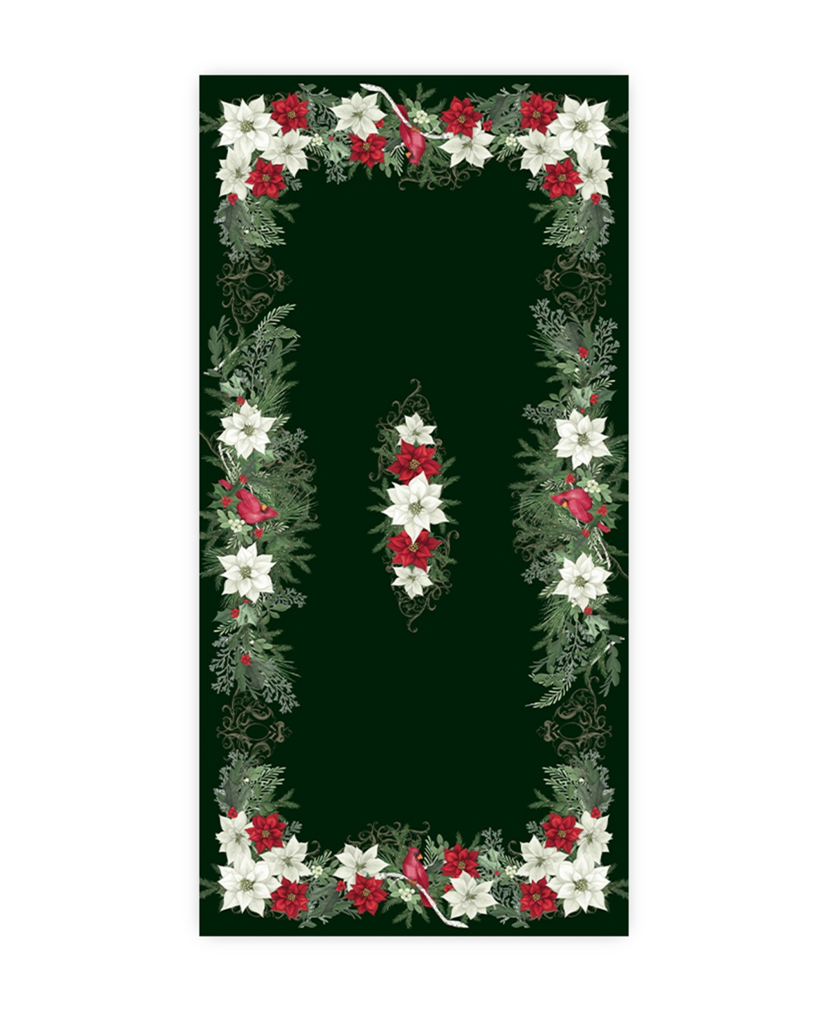 Laural Home Christmas Elegance Tablecloth, 70" X 144" In Green