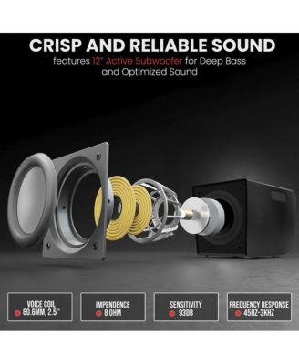 Wireless Bluetooth Streaming Active PA Loudspeaker System with 2x12" Subwoofers & 4 Tweeters