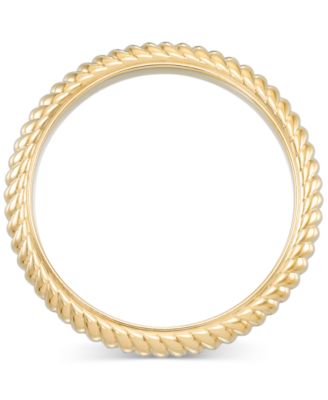 Ribbed Bangle Bracelet in 14k Gold Over Resin