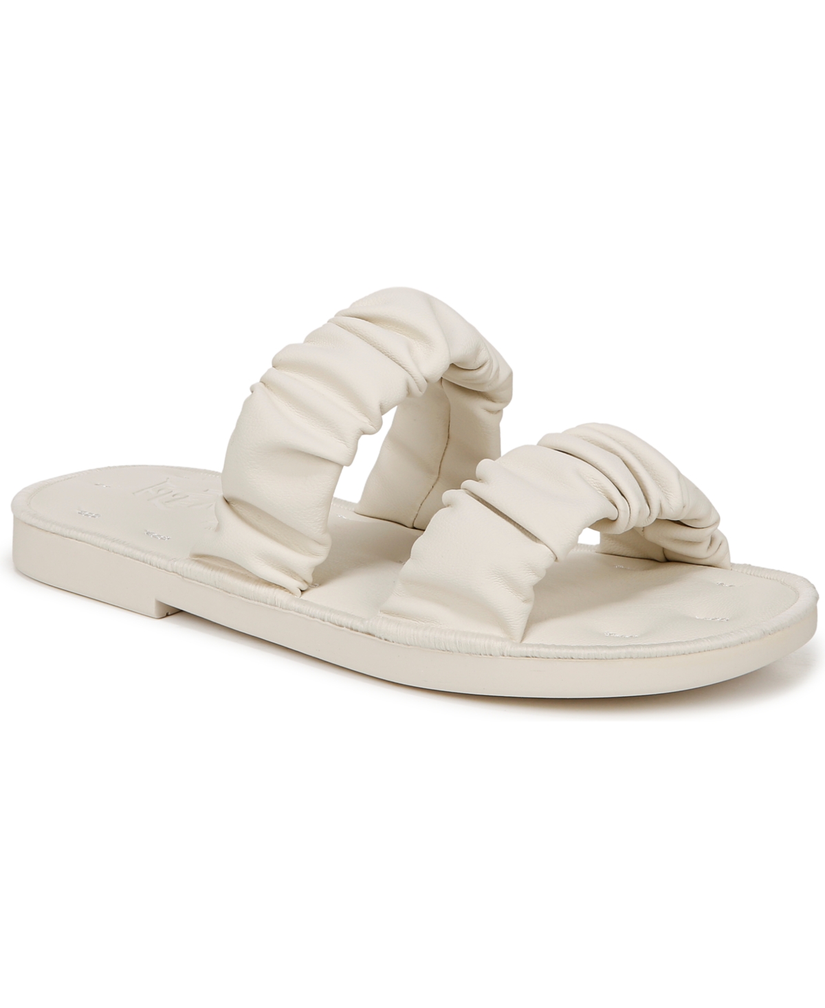 Blowfish Malibu Women's Noodle Round Open Toe Slide Flat Sandals In Bone Faux Leather