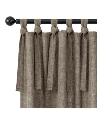 Garrett Textured Tie Knots Curtains Pair, 52"X108"