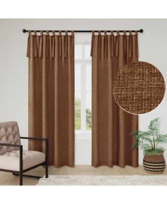 Garrett Textured Tie Knots Curtains Pair, 52"X96"