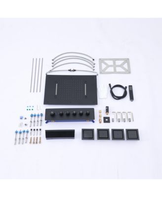 5-Function Flush Mount Thermostatic Shower System With Neck Massage Spout and 4 Body Jets